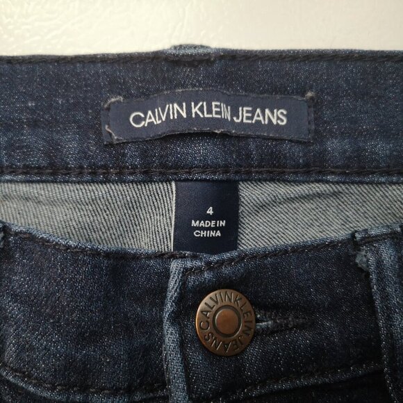 Calvin Klein Jeans Ladies Size 4 Dark Wash High Rise Skinny Blue Jeans - Picture 3 of 14